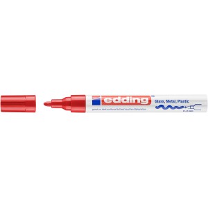 Piros Edding filctoll üveghez, fémhez és műanyaghoz.