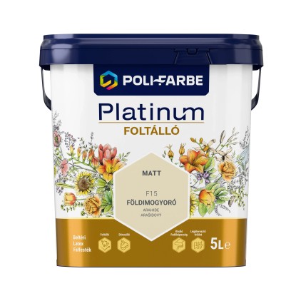 Poli-Farbe Platinum Foltálló beltéri falfesték Földimogyoró F15 5l