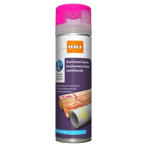 OBI jelölő spray, rózsaszín kupakkal.