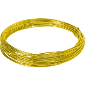 Arany színű alumínium drót, Ø 1,6 mm, 12 m, tekercsben. Ideális kézműves és virágkötészeti munkákhoz.