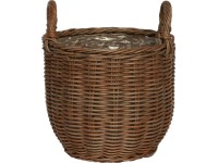 Polirattan fogantyús kosár 27,5 cm x 31,5 cm barna