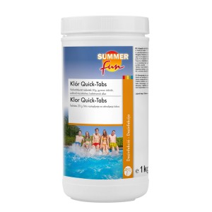 Summer Fun Klór Quick-Tabs a medence fertőtlenítéséhez, 1 kg-os doboz.