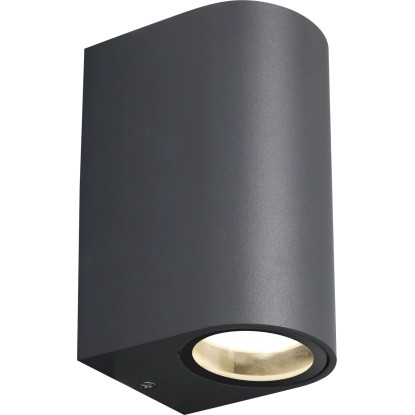 Modern LED Ottana kültéri fali lámpa fekete alumíniumból. Fröccsenésálló.