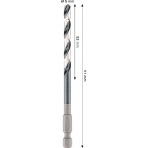 Bosch Pro Metal HSS-G spirálfúró, 5 mm átmérő, fémmegmunkáláshoz.