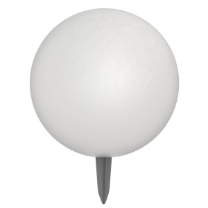 Fehér iDual LED kerti lámpa Diana, gömb alakú földbe szúrható, hangulatos kerti világításhoz.