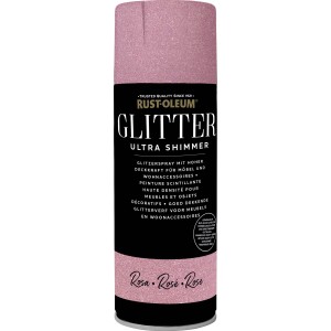Rust-Oleum Csillámfesték Ultra Shimmer Rózsaszín, 400ml-es effektfesték bútorokhoz és dekorációkhoz.