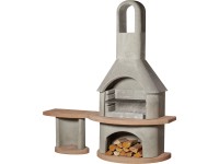 Buschbeck Carmen grillezőkemence asztallal szürke-terrakotta