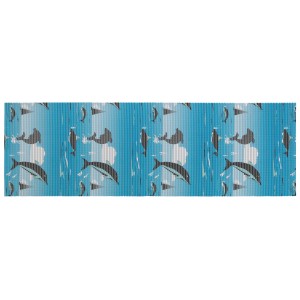 Többszínű Wenko Delfin fürdőszobaszőnyeg, 65x200 cm, műanyag delfin mintával.