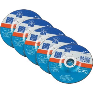 LUX Fém vágótárcsa gazdaságos csomag, 5 darab, 125 mm átmérő sarokcsiszolókhoz.