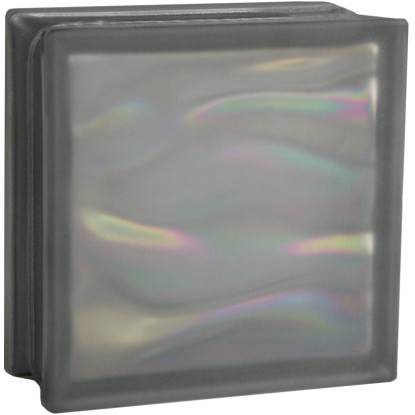BM Aqua gyöngyház üvegtégla két oldalon szatinált 19 cm x 19 cm x 8 cm antracit