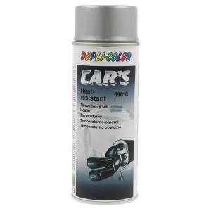 Hőálló autófesték spray, ezüst színű.