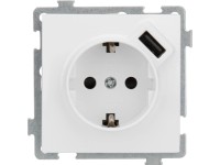 Maribo földelt dugaszoló aljzat USB-vel fehér