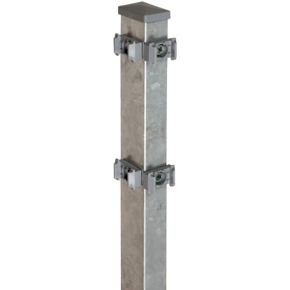 Sarokkerítésoszlop kétrudas  hálós kerítéspanelhez  horganyzott  4 cm x 6 cm x 1