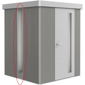Biohort színezett fénypanel kvarc szürke-metál Neo kerti házhoz, oldalsó beépítés.