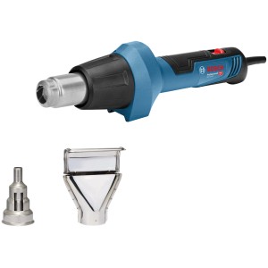 Bosch Professional GHG 20-60 hőlégfúvó fúvókákkal kartondobozban.