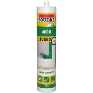 Soudal Akril Turbo patron, fehér, falra és mennyezetre.