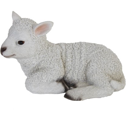 Kerti dekorfigura fekvő bárány 18 cm