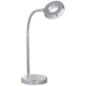 Modern, króm LED asztali lámpa Rennes, forgatható fejjel.