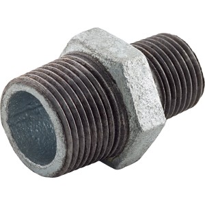 Szűkítő idom temperöntvényből, 21 mm (R 1/2) - 26,4 mm (R 3/4), horganyzott csövekhez.