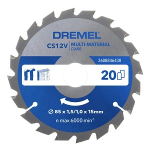 Dremel CS600 körfűrészlap mobil fűrészállványhoz CS12V, Ø 85 mm, multi-anyag