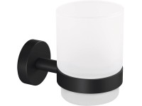 tesa Moon Black fogmosópohár tartó fekete matt szatinált üveg + ragasztó
