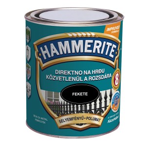 Hammerite közvetlenül a rozsdára festhető fémfesték, fekete, selyemfényű.