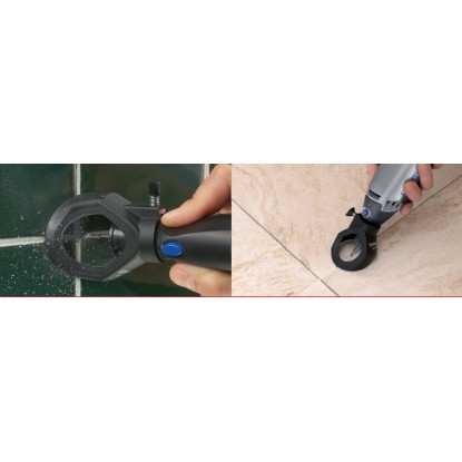 Dremel Fugenfräser 570 használat közben, fugázóanyag eltávolítása a csempék között.