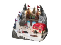 Konstsmide LED-es tájkép lakókocsival és 12 színes diódával és zenével Konstsmide LED-es tájkép lakókocsival és 12 színes diódával és zenével