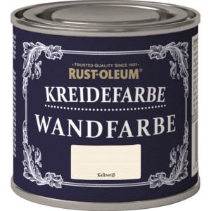 Rust-Oleum krétafesték falfesték mészfehér színben, matt felület beltéri használatra.