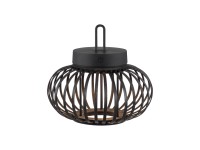 Just Light akkumulátoros LED-es függőlámpa Akuba fekete 22 cm x 25 cm átmérő