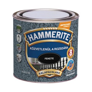 Hammerite fémfesték, fekete, rozsdavédő festék fém vödörben.