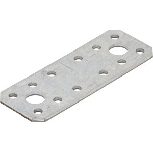 Horganyzott lapos összekötő, 100x35mm, lyukakkal, fa összekötéshez és bútorszereléshez, 10 darabos készlet.