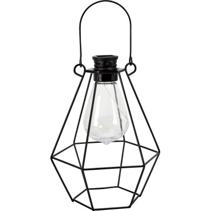 LED-es napelemes lámpás fém 11,9 cm x 8,6 cm x 17 cm fekete