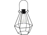LED-es napelemes lámpás fém 11,9 cm x 8,6 cm x 17 cm fekete