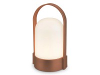 Brilo LED - es akkumulátoros asztali lámpa barna - metál matt