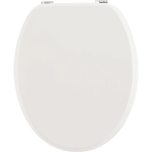 Fehér baliv Tamega WC-ülőke MDF-ből, fa maggal, stabil kivitel.