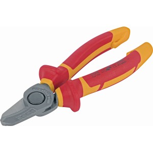 LUX Kábelvágó VDE Professional 160 mm, piros-sárga nyelű fogó elektromos szerelésekhez.