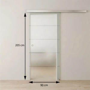 Doorlegro tolóajtó készlet EasySlide 65 szatén 4-csíkos 205 cm x 90 cm