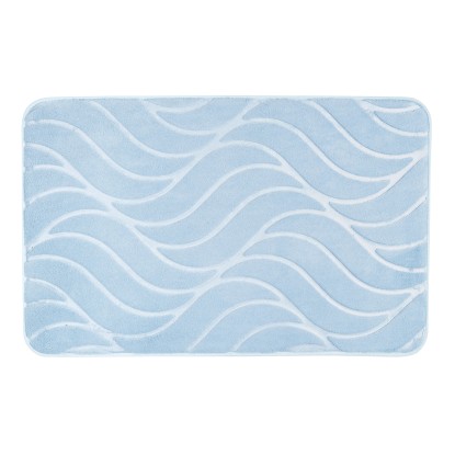 Wenko Memory Foam Tropic fürdőszobai szőnyeg 50 cm x 80 cm türkiz