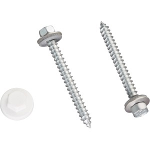Rozsdamentes acél csavarok fához, 6,5x64mm, 20 darab, műanyag tetőfedés rögzítéséhez.