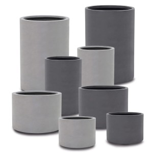 Fiberstone anyagból készült sötétszürke virágcserép átmérő 42 cm x 63 cm