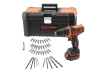 Black + Decker 10,8 V fúró / csavarozó kofferban 40 tartozékkal
