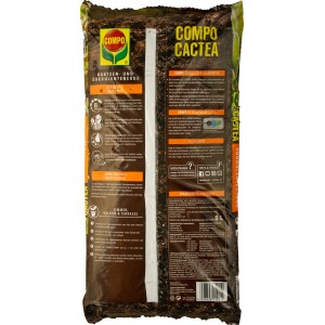 Zsák Compo Cactea kaktusz- és pozsgásföld, 5 liter. Speciális föld kaktuszok és pozsgások számára.