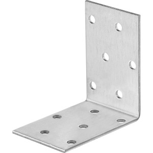 Horganyzott szögvas 50x50x40 mm lyukakkal, fa szerkezetekhez alkalmas.