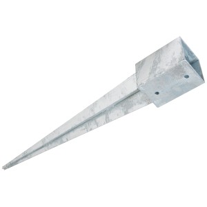 Behajtható talajhüvely, 900 mm, négyszögletes faoszlopokhoz a kertben.