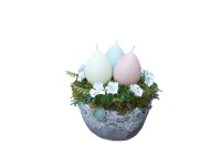 Húsvéti kaspó 3 tojás gyertyával