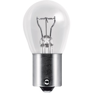 Osram P21/5W jelzőlámpa autóvillamossághoz, átlátszó üveg, fém talp.