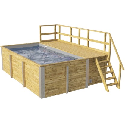 Weka tömörfa medence 595 1. méret 490 cm x 309 cm x 203 cm világosszürke