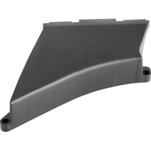 Sötétszürke műanyag fűterelő lemez, pótalkatrész LUX-TOOLS A-RM-2x20/43 akkus fűnyíróhoz.