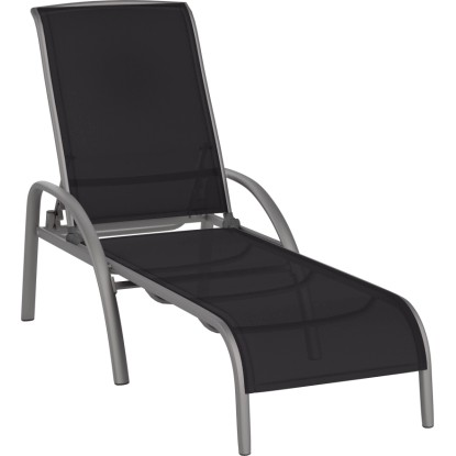 Welsby napozóágy alumínium textil Szürke Matt Fekete